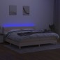 vidaXL Letto a Molle Materasso e LED bianco 200x200cm in Tessuto vidaXL Letto a Molle Materasso e LED bianco 200x200cm in Tessuto