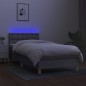 vidaXL Letto a Molle Materasso e LED Grigio Chiaro 100x200 cm Tessuto vidaXL Letto a Molle Materasso e LED Grigio Chiaro 100x200 cm Tessuto