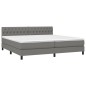vidaXL Letto a Molle Materasso e LED Grigio Scuro 200x200cm in Tessuto vidaXL Letto a Molle Materasso e LED Grigio Scuro 200x200cm in Tessuto