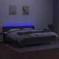 vidaXL Letto a Molle Materasso e LED Grigio Scuro 200x200cm in Tessuto vidaXL Letto a Molle Materasso e LED Grigio Scuro 200x200cm in Tessuto