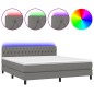 vidaXL Letto a Molle Materasso e LED Grigio Scuro 160x200cm in Tessuto vidaXL Letto a Molle Materasso e LED Grigio Scuro 160x200cm in Tessuto