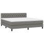 vidaXL Letto a Molle Materasso e LED Grigio Scuro 160x200cm in Tessuto vidaXL Letto a Molle Materasso e LED Grigio Scuro 160x200cm in Tessuto