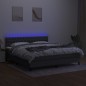 vidaXL Letto a Molle Materasso e LED Grigio Scuro 160x200cm in Tessuto vidaXL Letto a Molle Materasso e LED Grigio Scuro 160x200cm in Tessuto