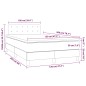 Letto a Molle Materasso e LED Grigio Scuro 120x200cm in Tessuto