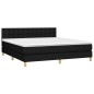 Letto a Molle con Materasso e LED Nero 180x200cm in Tessuto Letto a Molle con Materasso e LED Nero 180x200cm in Tessuto