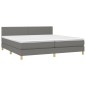 Letto a Molle Materasso e LED Grigio Scuro 200x200cm in Tessuto Letto a Molle Materasso e LED Grigio Scuro 200x200cm in Tessuto