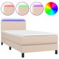 Giroletto Molle Materasso e LED Cappuccino 90x200 cm Similpelle Giroletto Molle Materasso e LED Cappuccino 90x200 cm Similpelle