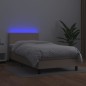 Giroletto Molle Materasso e LED Cappuccino 90x200 cm Similpelle Giroletto Molle Materasso e LED Cappuccino 90x200 cm Similpelle
