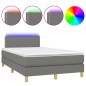 Letto a Molle Materasso e LED Grigio Scuro 120x200cm in Tessuto Letto a Molle Materasso e LED Grigio Scuro 120x200cm in Tessuto