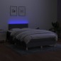 Letto a Molle Materasso e LED Grigio Scuro 120x200cm in Tessuto Letto a Molle Materasso e LED Grigio Scuro 120x200cm in Tessuto