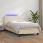 Giroletto a Molle con Materasso e LED Crema 80x200cm Similpelle Giroletto a Molle con Materasso e LED Crema 80x200cm Similpelle