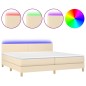 vidaXL Letto a Molle Materasso e LED bianco 200x200cm in Tessuto vidaXL Letto a Molle Materasso e LED bianco 200x200cm in Tessuto