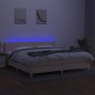 vidaXL Letto a Molle Materasso e LED bianco 200x200cm in Tessuto vidaXL Letto a Molle Materasso e LED bianco 200x200cm in Tessuto