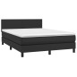 Giroletto a Molle con Materasso e LED Nero 140x190cm Similpelle Giroletto a Molle con Materasso e LED Nero 140x190cm Similpelle