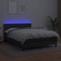 Giroletto a Molle con Materasso e LED Nero 140x190cm Similpelle Giroletto a Molle con Materasso e LED Nero 140x190cm Similpelle