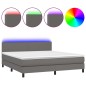 vidaXL Giroletto Molle con Materasso e LED Grigio 180x200cm Similpelle vidaXL Giroletto Molle con Materasso e LED Grigio 180x200cm Similpelle
