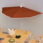Ombrellone Semicircolare da Giardino e Palo 180x90cm Terracotta Ombrellone Semicircolare da Giardino e Palo 180x90cm Terracotta