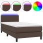 Giroletto Molle con Materasso e LED Marrone 90x200cm Similpelle Giroletto Molle con Materasso e LED Marrone 90x200cm Similpelle