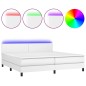 vidaXL Giroletto Molle con Materasso e LED Bianco 200x200cm Similpelle