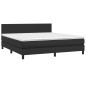 Giroletto a Molle con Materasso e LED Nero 180x200cm Similpelle Giroletto a Molle con Materasso e LED Nero 180x200cm Similpelle