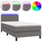 vidaXL Giroletto Molle con Materasso e LED Grigio 90x200cm Similpelle vidaXL Giroletto Molle con Materasso e LED Grigio 90x200cm Similpelle