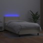 Giroletto a Molle con Materasso e LED Crema 90x200cm Similpelle Giroletto a Molle con Materasso e LED Crema 90x200cm Similpelle