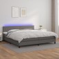 Giroletto Molle con Materasso e LED Grigio 200x200cm Similpelle Giroletto Molle con Materasso e LED Grigio 200x200cm Similpelle