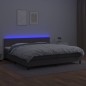 Giroletto Molle con Materasso e LED Grigio 200x200cm Similpelle Giroletto Molle con Materasso e LED Grigio 200x200cm Similpelle