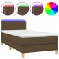 vidaXL Letto a Molle Materasso e LED Marrone Scuro 100x200 cm Tessuto vidaXL Letto a Molle Materasso e LED Marrone Scuro 100x200 cm Tessuto