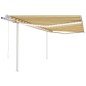 Tenda Automatica con Sensore Vento LED 4,5x3 m Gialla e Bianca Tenda Automatica con Sensore Vento LED 4,5x3 m Gialla e Bianca