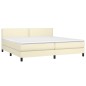 Giroletto a Molle con Materasso e LED Crema 200x200 cm Giroletto a Molle con Materasso e LED Crema 200x200 cm
