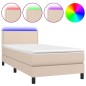 Giroletto Molle Materasso e LED Cappuccino 90x200 cm Similpelle Giroletto Molle Materasso e LED Cappuccino 90x200 cm Similpelle