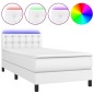 vidaXL Giroletto Molle con Materasso e LED Bianco 90x190 cm Similpelle