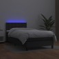 vidaXL Giroletto a Molle con Materasso e LED Nero 90x200 cm Similpelle