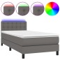 Giroletto Molle con Materasso e LED Grigio 90x190cm Similpelle Giroletto Molle con Materasso e LED Grigio 90x190cm Similpelle