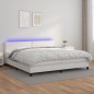 Giroletto Molle con Materasso e LED Bianco 200x200cm Similpelle Giroletto Molle con Materasso e LED Bianco 200x200cm Similpelle