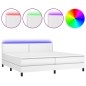 Giroletto Molle con Materasso e LED Bianco 200x200cm Similpelle Giroletto Molle con Materasso e LED Bianco 200x200cm Similpelle