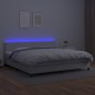 Giroletto Molle con Materasso e LED Bianco 200x200cm Similpelle Giroletto Molle con Materasso e LED Bianco 200x200cm Similpelle