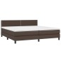 Giroletto Molle con Materasso e LED Marrone 200x200 cm Giroletto Molle con Materasso e LED Marrone 200x200 cm