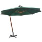 Ombrellone Pensile 350 cm Palo in Legno Verde Ombrellone Pensile 350 cm Palo in Legno Verde
