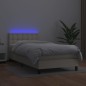 vidaXL Giroletto a Molle con Materasso e LED Crema 90x200cm Similpelle vidaXL Giroletto a Molle con Materasso e LED Crema 90x200cm Similpelle