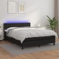 vidaXL Giroletto a Molle con Materasso e LED Nero 140x190cm Similpelle vidaXL Giroletto a Molle con Materasso e LED Nero 140x190cm Similpelle