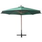 Ombrellone Pensile 350 cm Palo in Legno Verde Ombrellone Pensile 350 cm Palo in Legno Verde