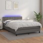 Giroletto Molle con Materasso e LED Grigio 140x190cm Similpelle Giroletto Molle con Materasso e LED Grigio 140x190cm Similpelle