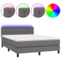 Giroletto Molle con Materasso e LED Grigio 140x190cm Similpelle Giroletto Molle con Materasso e LED Grigio 140x190cm Similpelle