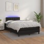 Giroletto a Molle con Materasso e LED Nero 120x200cm Similpelle Giroletto a Molle con Materasso e LED Nero 120x200cm Similpelle