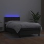 Giroletto a Molle con Materasso e LED Nero 100x200cm Similpelle Giroletto a Molle con Materasso e LED Nero 100x200cm Similpelle
