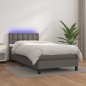 vidaXL Giroletto Molle con Materasso e LED Grigio 80x200cm Similpelle vidaXL Giroletto Molle con Materasso e LED Grigio 80x200cm Similpelle