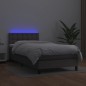 vidaXL Giroletto Molle con Materasso e LED Grigio 80x200cm Similpelle vidaXL Giroletto Molle con Materasso e LED Grigio 80x200cm Similpelle