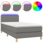 Letto a Molle Materasso e LED Grigio Scuro 90x200 cm in Tessuto Letto a Molle Materasso e LED Grigio Scuro 90x200 cm in Tessuto